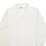 GOLDEN AWARD Mens White & Black Checked Long Sleeve Shirt M Classic Fit Cotton