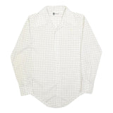 GOLDEN AWARD Mens White & Black Checked Long Sleeve Shirt M Classic Fit Cotton