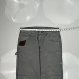 Wrangler Carpenter Pants - 34W 32L Gray Cotton