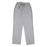 Womens Relaxed Fit Grey Cotton Blend Trousers W28 L32 Drawstring Pocket Zip