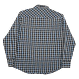 WRANGLER Mens Black & Blue Plaid Shirt L Western Cotton Blend Long Sleeve