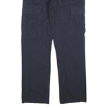 Navy Mens Regular Fit Cargo Style Cotton Blend Drawstring Trousers W30 L32