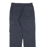 Navy Mens Regular Fit Cargo Style Cotton Blend Drawstring Trousers W30 L32