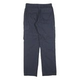 Navy Mens Regular Fit Cargo Style Cotton Blend Drawstring Trousers W30 L32