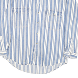 POINT ZERO Mens Blue & White Striped Shirt Cotton Blend M Long Sleeve Casual