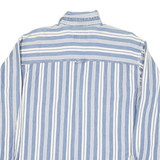 POINT ZERO Mens Blue & White Striped Shirt Cotton Blend M Long Sleeve Casual