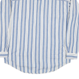 POINT ZERO Mens Blue & White Striped Shirt Cotton Blend M Long Sleeve Casual