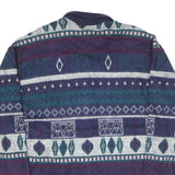 GINA PETERS Womens Blue & Green Patterned Jumper Collared Button Up Chunky Knit