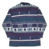 GINA PETERS Womens Blue & Green Patterned Jumper Collared Button Up Chunky Knit