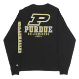 CHAMPION Mens Black Purdue Boilermakers Graphic Long Sleeve Crew Neck XL Cotton