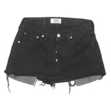 LEVI'S Womens Black Denim Cut-Off Shorts M W29 Distressed Casual