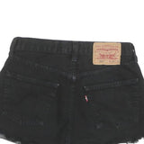 LEVI'S Womens Black Denim Cut-Off Shorts M W29 Distressed Casual