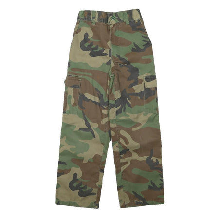 Boys Camouflage Trousers Regular Fit Straight Leg Cotton Blend W22 L23 Zip
