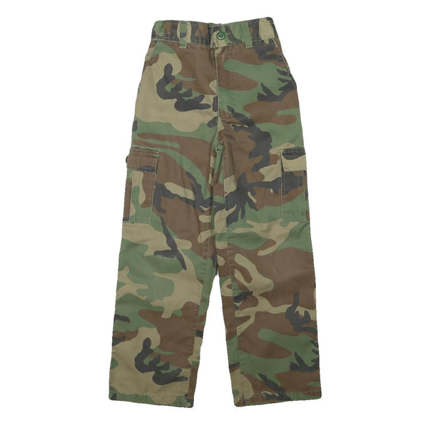 Boys Camouflage Trousers Regular Fit Straight Leg Cotton Blend W22 L23 Zip