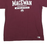RUSSELL ATHLETIC Womens Maroon MacEwan University Athletics Graphic T-Shirt XL
