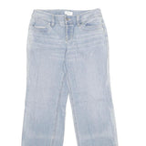 ANN TAYLOR Womens Jeans Blue Regular Straight Denim Light W30 L30 Button Detail