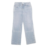 ANN TAYLOR Womens Jeans Blue Regular Straight Denim Light W30 L30 Button Detail