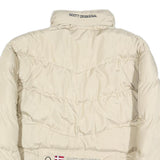 SCOTT Mens Beige Reversible Puffer Jacket L Polyester Blend Zip Plain Warm