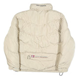 SCOTT Mens Beige Reversible Puffer Jacket L Polyester Blend Zip Plain Warm