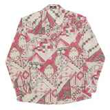 PARK LANE Womens Pink & Green Patchwork Print Shirt L Vintage Patterned Button