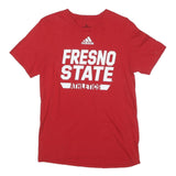 ADIDAS Mens Red Fresno State Athletics Graphic T-Shirt S Short Sleeve Crew Neck