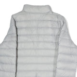 WOOLRICH Womens Grey Lightweight Puffer Jacket L Polyester Zip Closure Casual