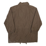 Womens Brown Quilted Plain Polyester Blend Jacket UK 18 Zip Closure Relaxed Fit