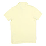 TOMMY HILFIGER Mens Yellow Short Sleeve Plain Polo Shirt M Cotton Blend Casual