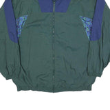 PRO SPIRIT Mens Green & Blue Nylon Zip Track Jacket XL Plain Casual Lightweight