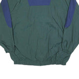 PRO SPIRIT Mens Green & Blue Nylon Zip Track Jacket XL Plain Casual Lightweight