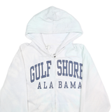 DREAMSICLE Mens White Gulf Shore Alabama Zip Hoodie S Casual Cotton Blend