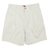 TOMMY HILFIGER Mens Shorts White Casual M W32 Cotton Blend Classic Fit
