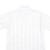 ARROW Mens White Polyester Blend Shirt Kent M Classic Button Long Sleeve