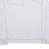 NIKE Womens White Long Sleeve T-Shirt Quarter Zip Athletic L Crew Neck