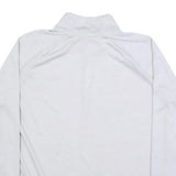 NIKE Womens White Long Sleeve T-Shirt Quarter Zip Athletic L Crew Neck