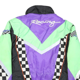 XRC Mens Black Green & Purple Racing Jacket XL Polyester Blend Woven Check Zip