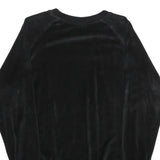 PUMA Womens Black Velvet Crew Neck UK 12 Sweatshirt Pullover Logo Embroidered