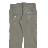 DICKIES Mens Regular Fit Straight Leg Denim Green W32 L30 Workwear Utility Zip