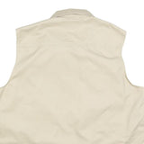 KAMU Mens Beige Cotton Blend Utility Jacket L Zip Vest Pocketed