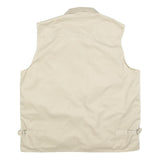 KAMU Mens Beige Cotton Blend Utility Jacket L Zip Vest Pocketed