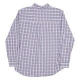 CHAPS Mens Purple & White Checked Shirt L Button Down Collar Long Sleeve Casual