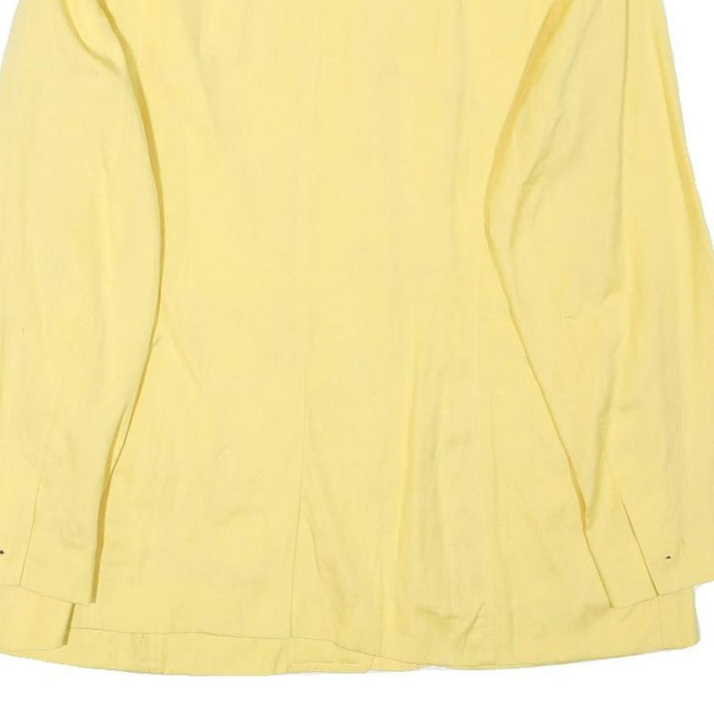 JAEGER Womens Yellow Linen Blend Button Jacket UK 16 Classic Tailored