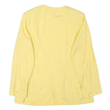 JAEGER Womens Yellow Linen Blend Button Jacket UK 16 Classic Tailored