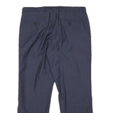 BOSS Mens Wool Navy Regular Fit Straight Leg Trousers W32 L27 Dress Pants