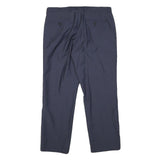 BOSS Mens Wool Navy Regular Fit Straight Leg Trousers W32 L27 Dress Pants