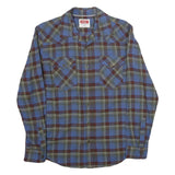 WRANGLER Mens Blue & Maroon Check Shirt S Long Sleeve Casual Cotton Shirt