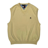 Tommy Hilfiger Sweater Vest - XL Yellow Cotton