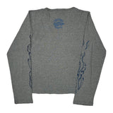 Anvil Graphic Long Sleeve T-Shirt - Medium Grey Cotton Blend