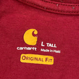 Carhartt Tall Long Sleeve T-Shirt - Large Red Cotton