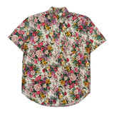 Unbranded Floral Short Sleeve Shirt - Medium Multicoloured Cotton